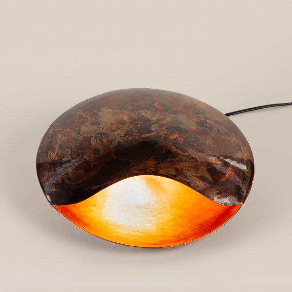 hand-hammered copper lamp